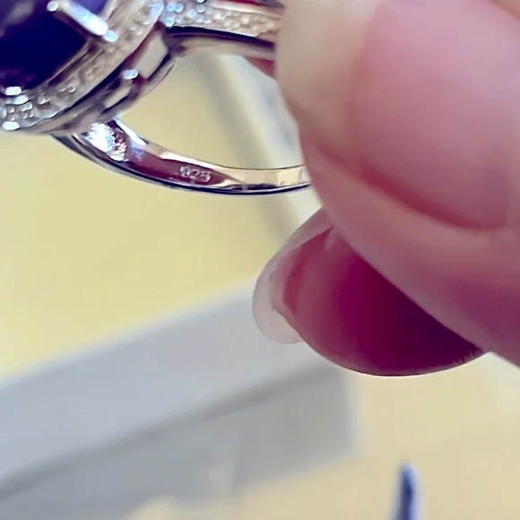 Siberian Charoite and White Topaz Ring - Picture 5 of 5